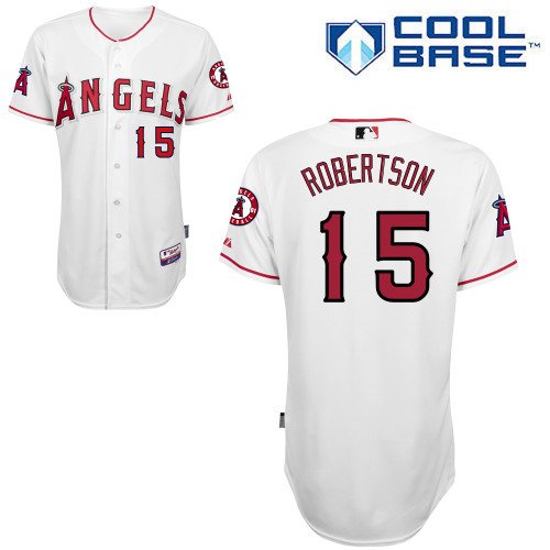 Daniel Robertson #15 MLB Jersey-Los Angeles Angels of Anaheim Men's Authentic Home White Cool Base Baseball Jersey